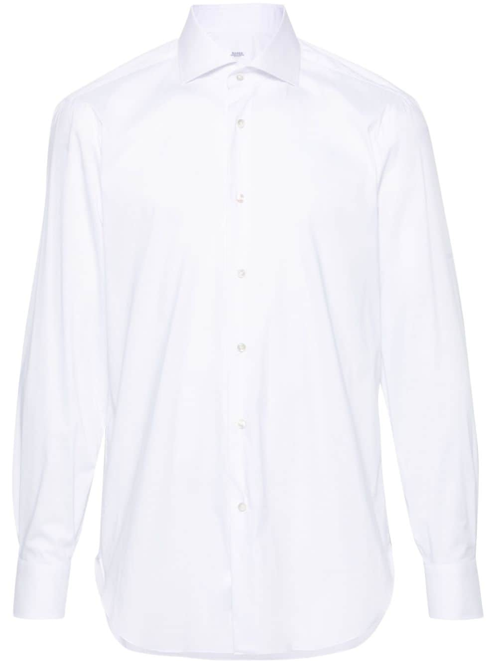 Barba poplin cotton shirt - White von Barba