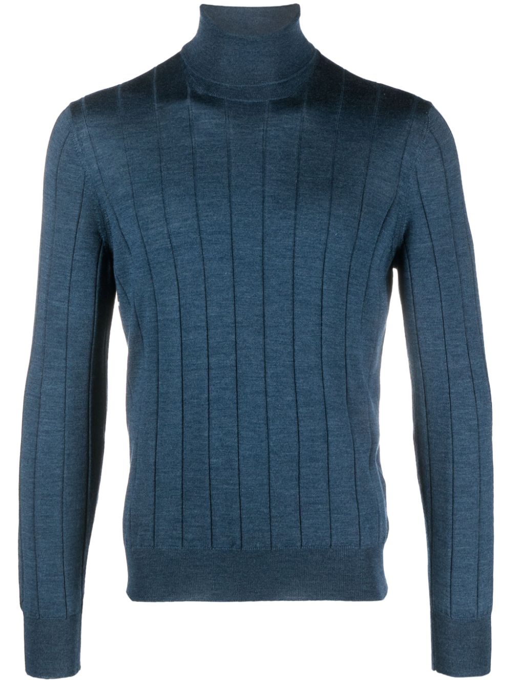 Barba ribbed-knit slim-cut jumper - Blue von Barba