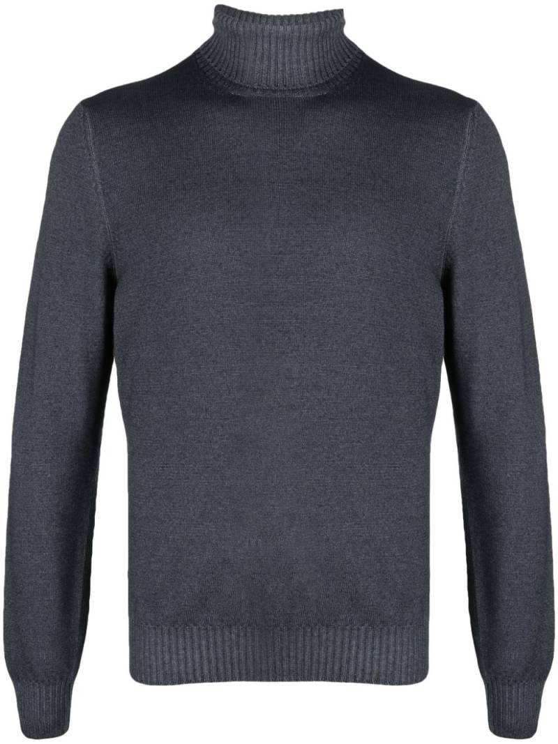 Barba ribbed-trim roll-neck jumper - Blue von Barba