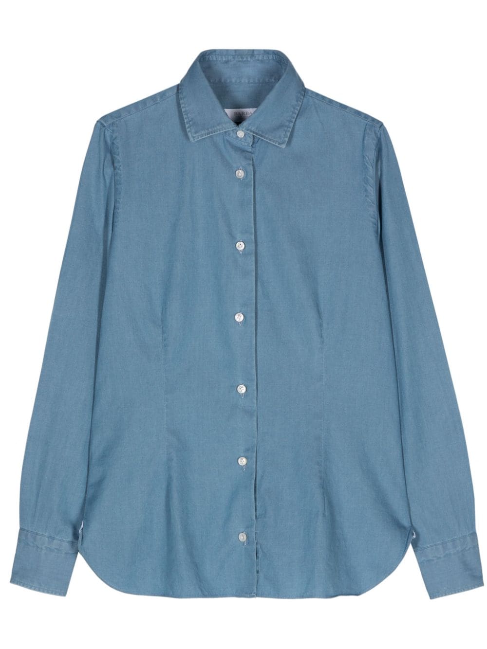 Barba spread-collar chambray shirt - Blue