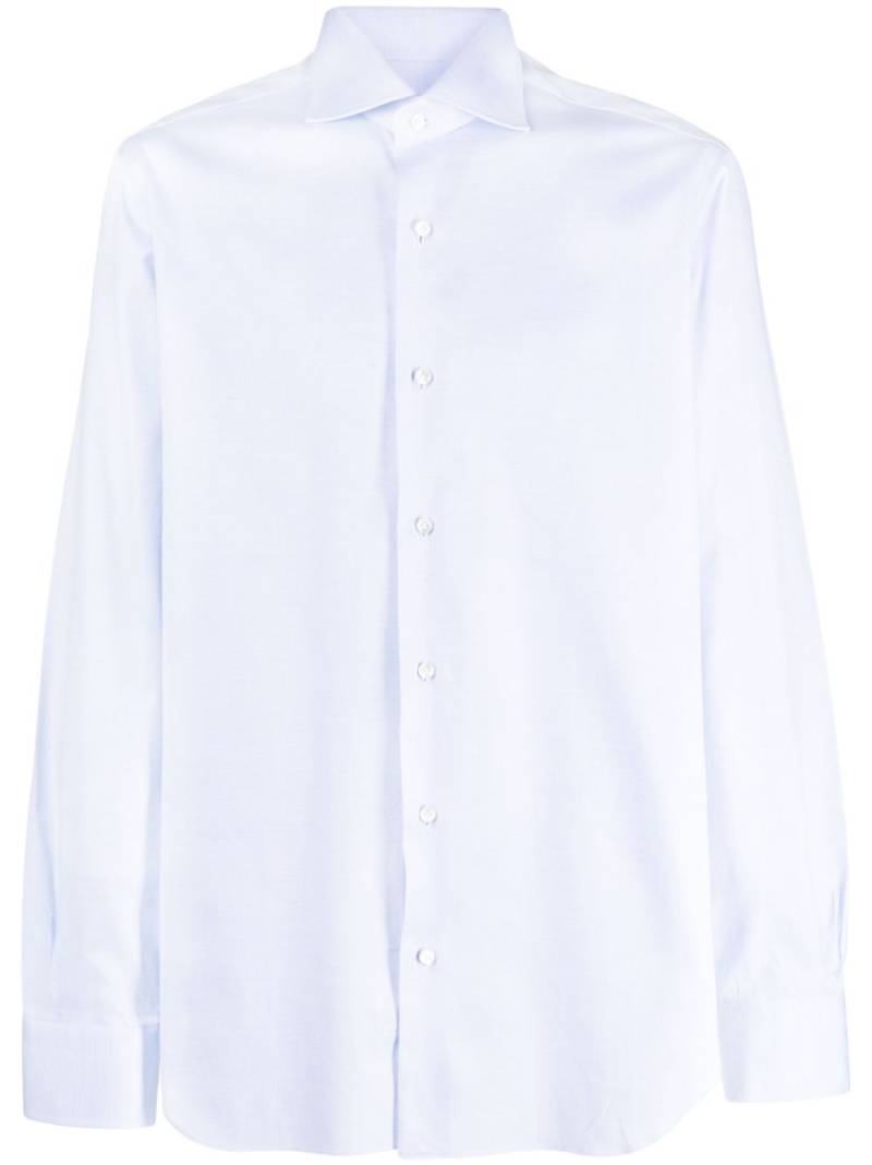 Barba spread-collar cotton shirt - Blue von Barba