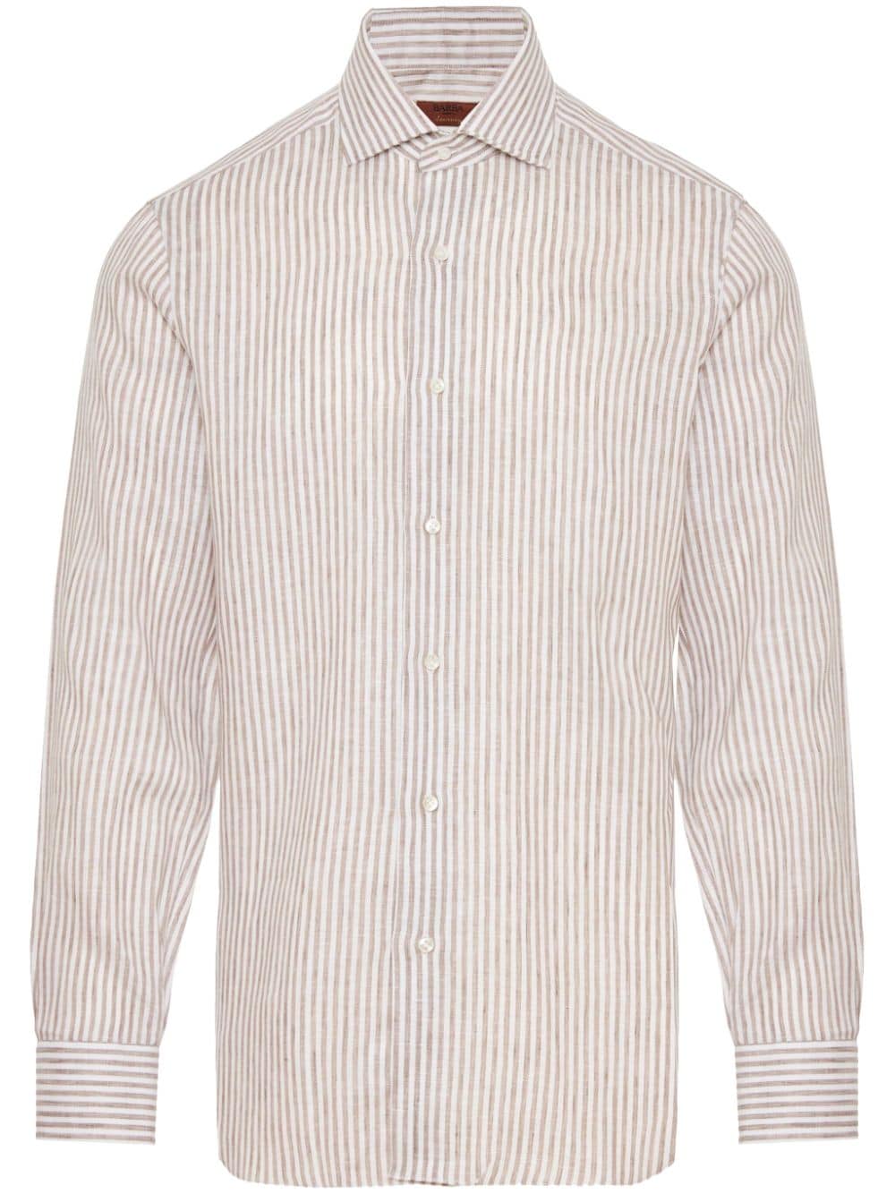 Barba striped linen shirt - Neutrals von Barba