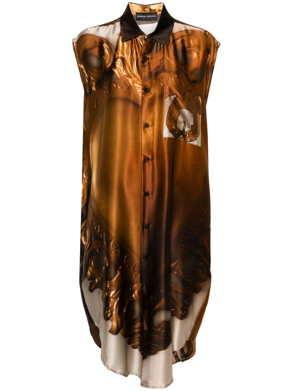 Barbara Bologna graphic-print midi shirt dress - Brown von Barbara Bologna