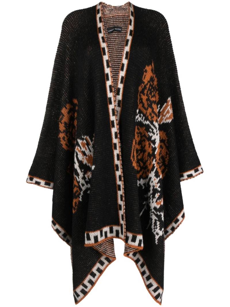 Barbara Bologna patterned-intarsia open-front cape - Black von Barbara Bologna