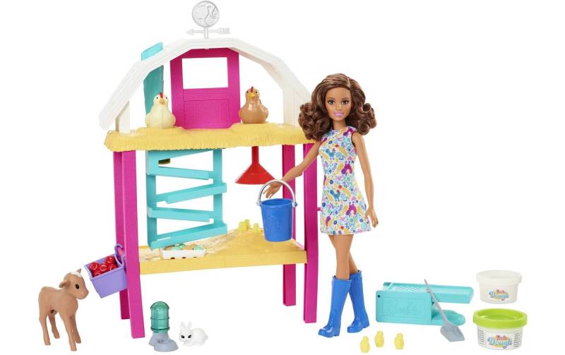 Barbie Spielwelt »Spielset Hühnerhof mit Tieren & Puppe« von Barbie