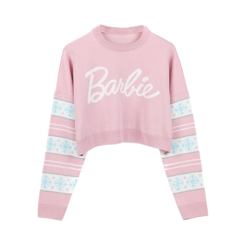 Pullover Kurz Geschnitten Damen Pink L von Barbie