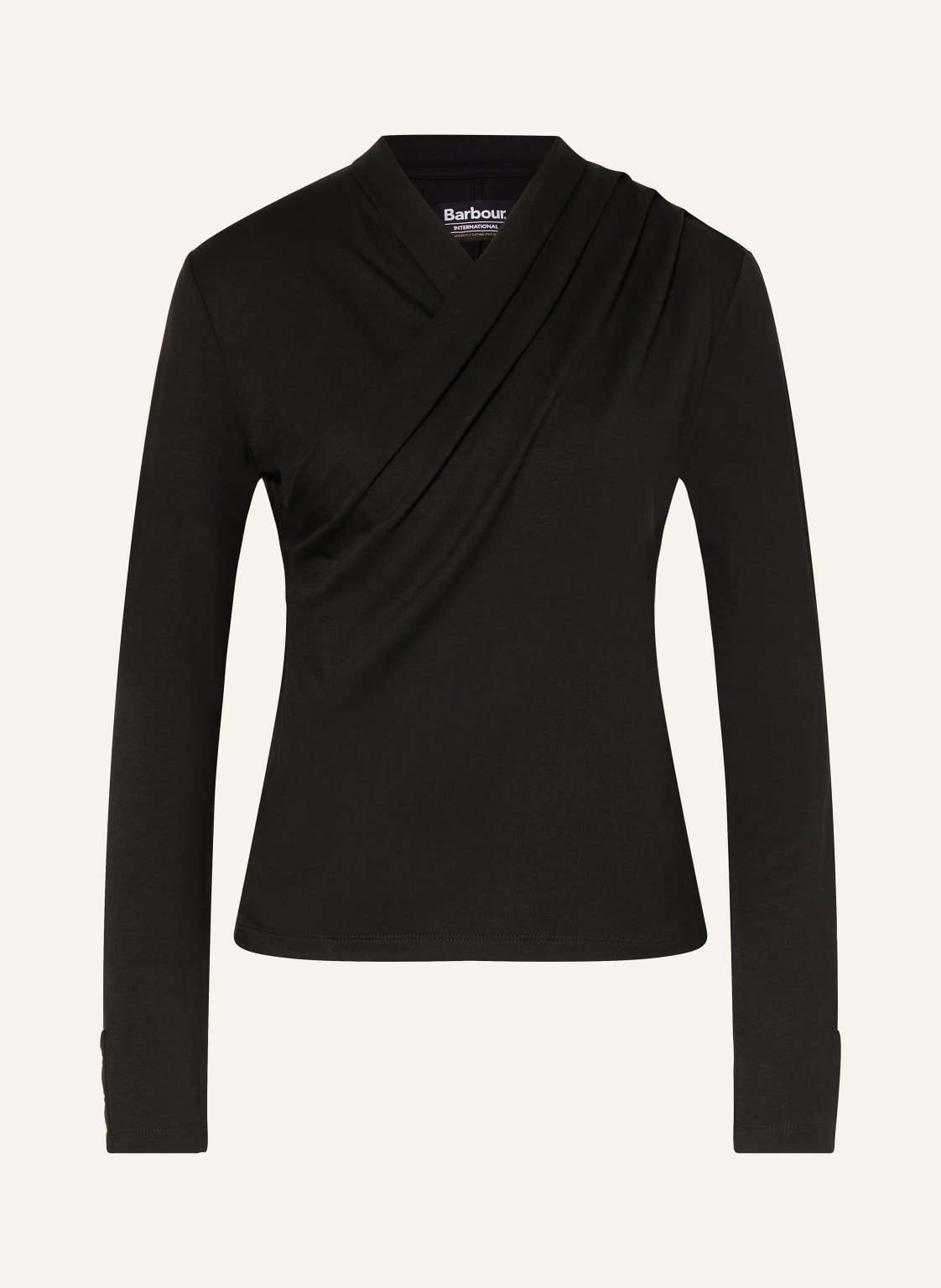 Barbour International Longsleeve Irina In Wickeloptik schwarz