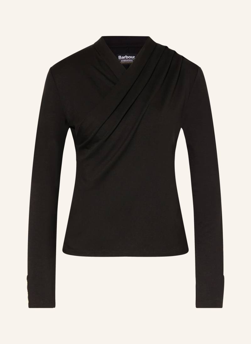 Barbour International Longsleeve Irina In Wickeloptik schwarz von Barbour International