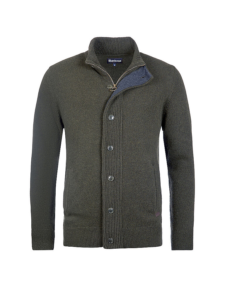 BARBOUR Strickjacke ESSENTIAL olive | L von Barbour