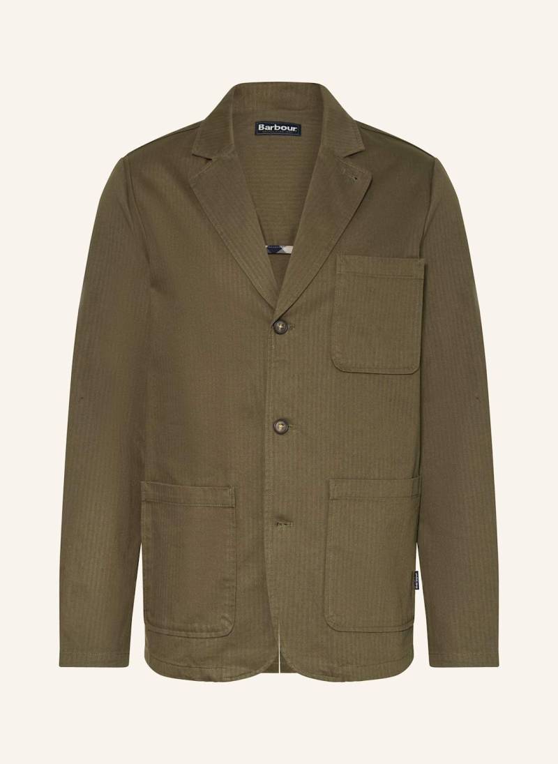Barbour Anzugsakko Heringbone Regular Fit gruen von Barbour