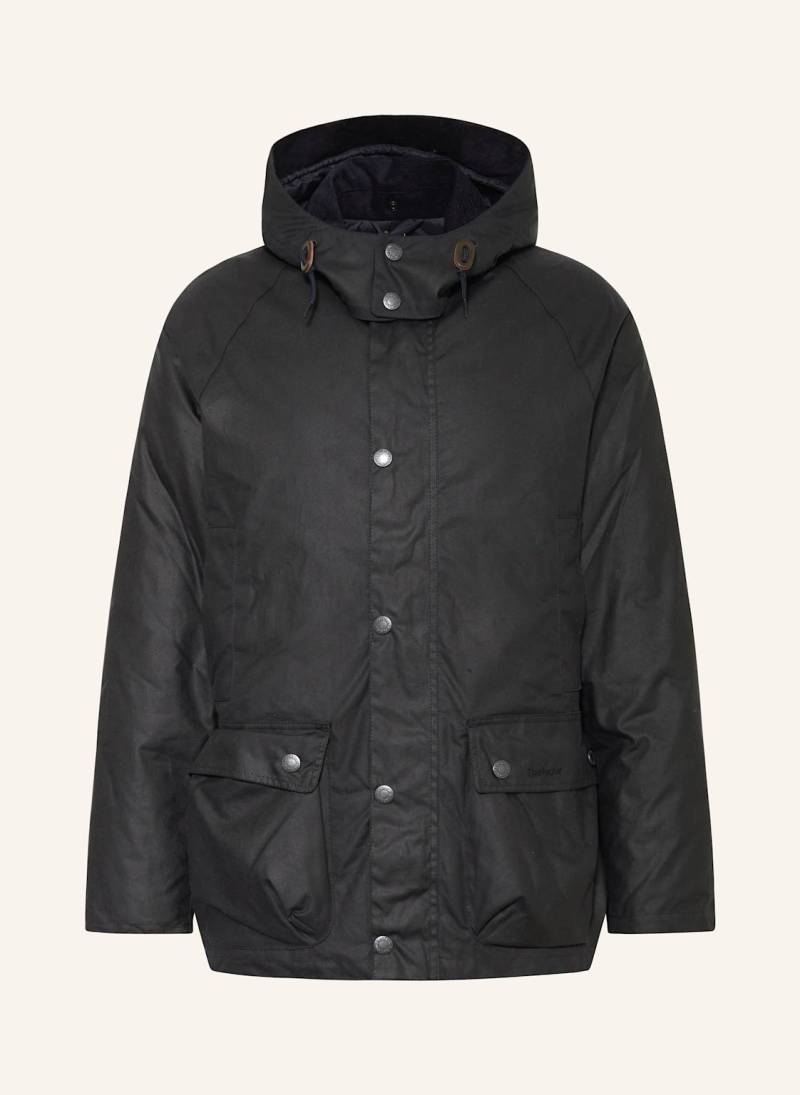 Barbour Fieldjacket Beaufort Wax Mit Abnehmbarer Kapuze blau von Barbour