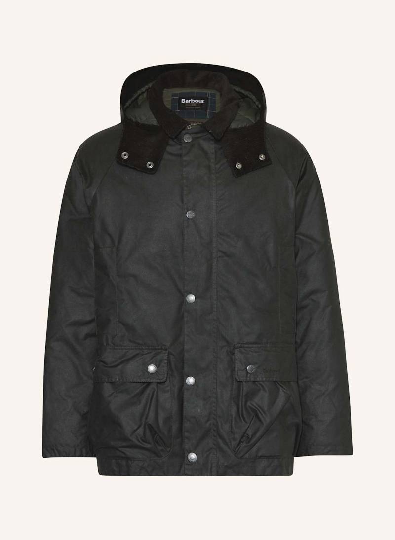 Barbour Fieldjacket Beaufort Wax Mit Abnehmbarer Kapuze gruen von Barbour