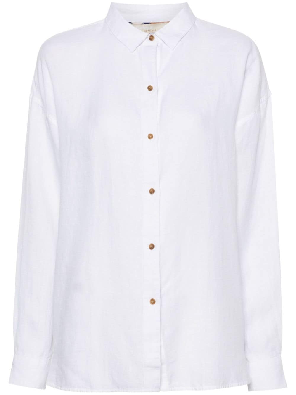 Barbour Hampton button-up linen shirt - White von Barbour