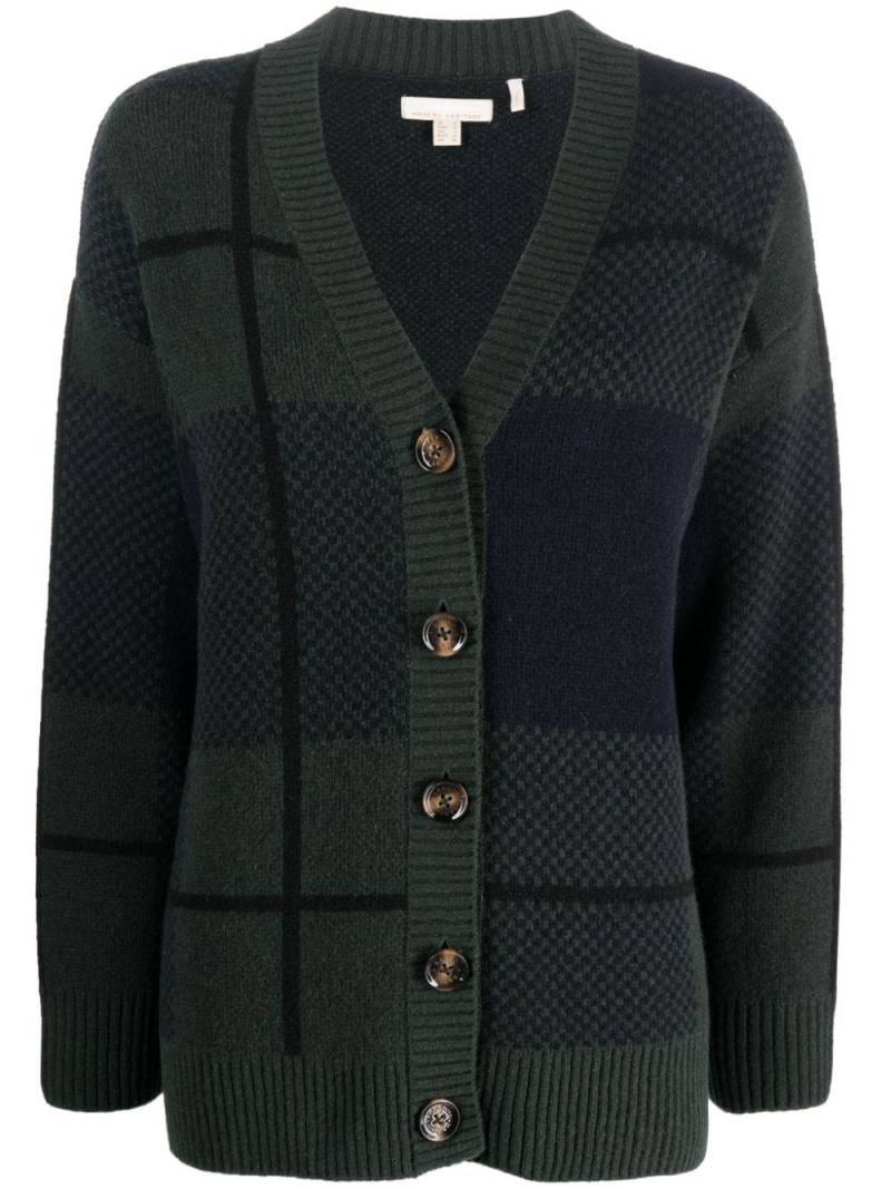 Barbour Marie checked V-neck cardigan - Blue von Barbour