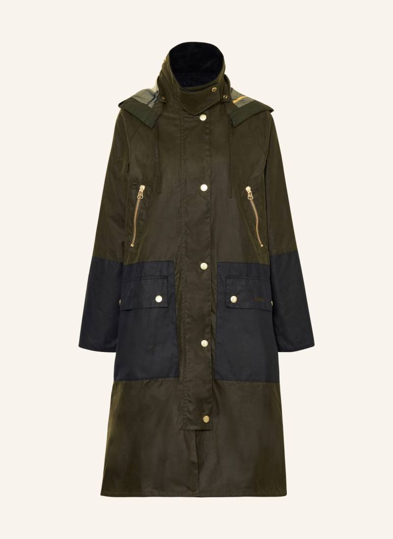 Barbour Parka Carolyn Wax Mit Abnehmbarer Kapuze gruen von Barbour