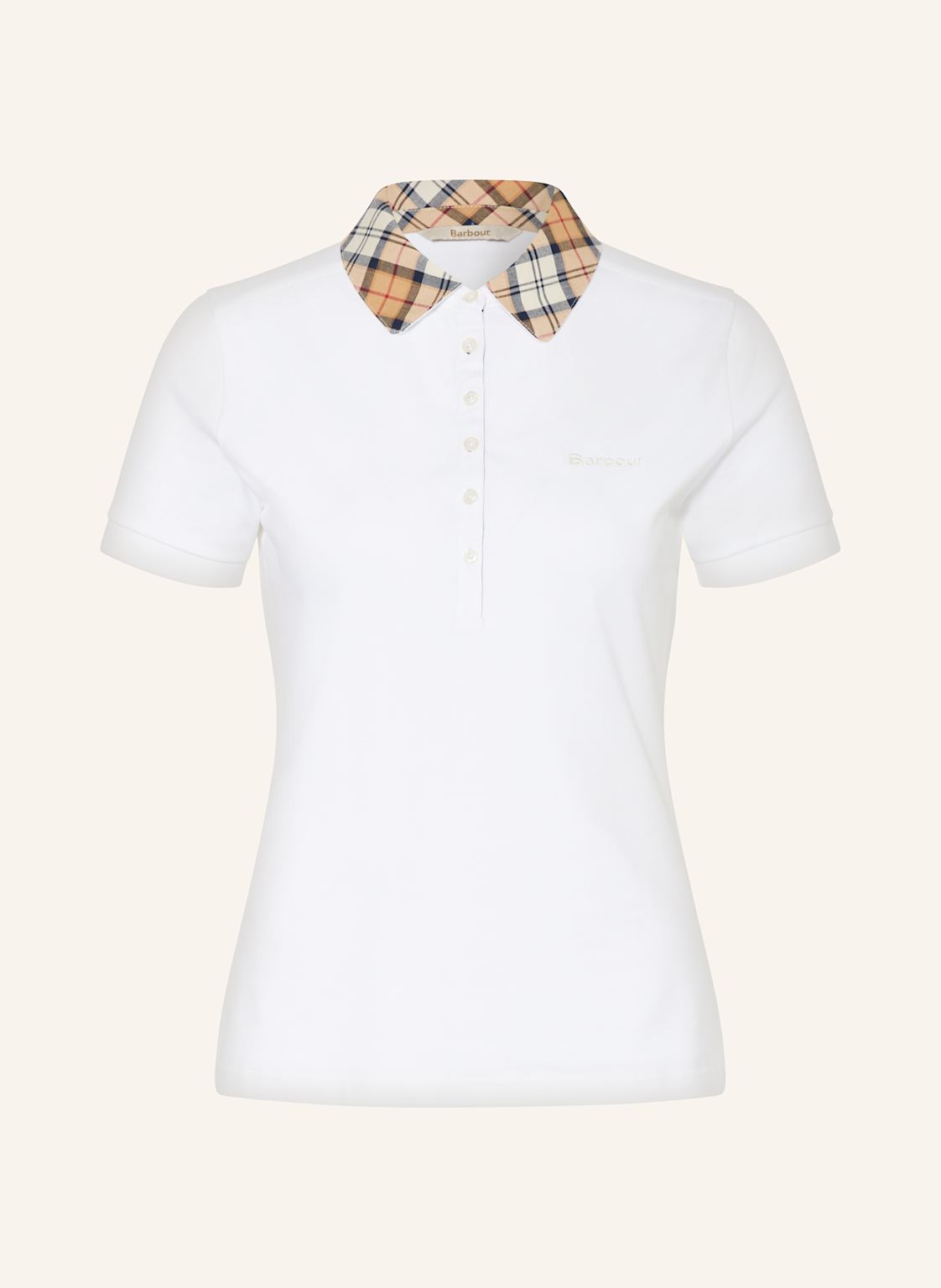 Barbour Piqué-Poloshirt Malvern weiss von Barbour