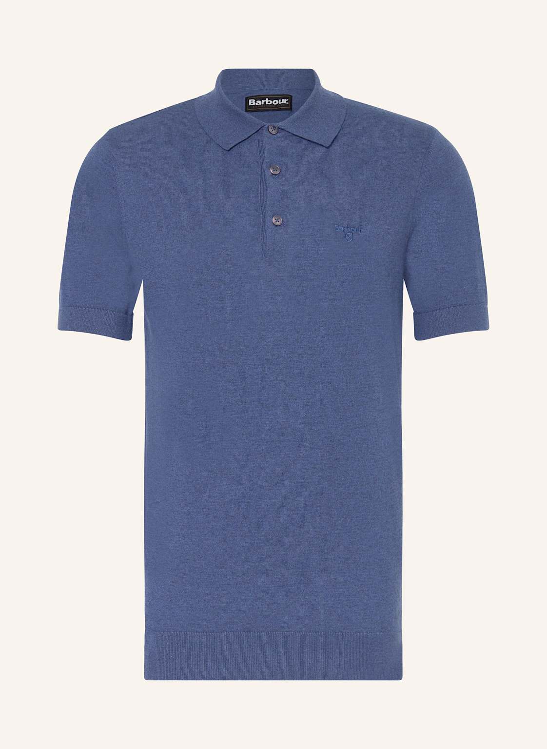 Barbour Strick-Poloshirt Mit Leinen blau von Barbour