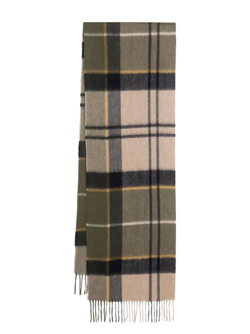 Barbour check-pattern wool-blend scarf - Green von Barbour