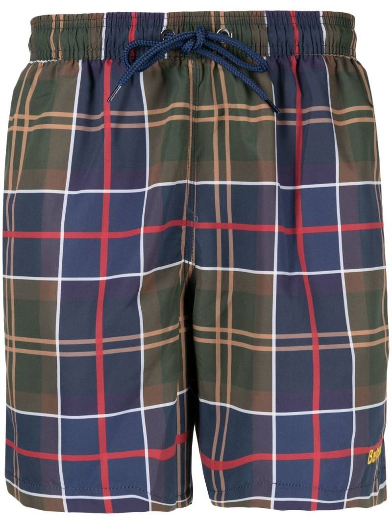 Barbour check swim shorts - Green von Barbour