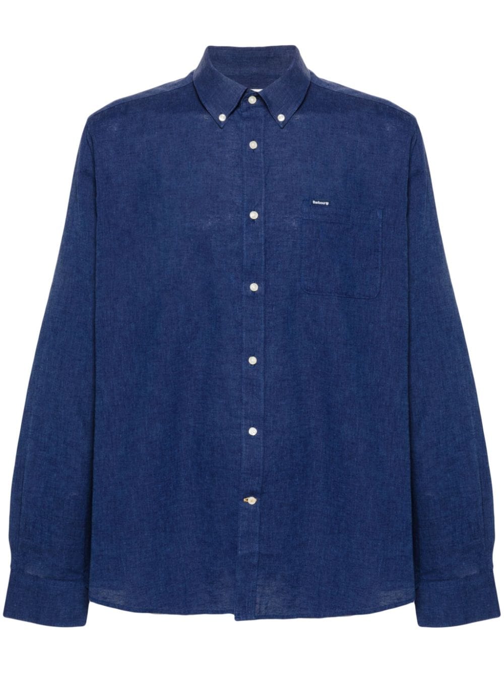 Barbour chest-pocket linen-blend shirt - Blue von Barbour