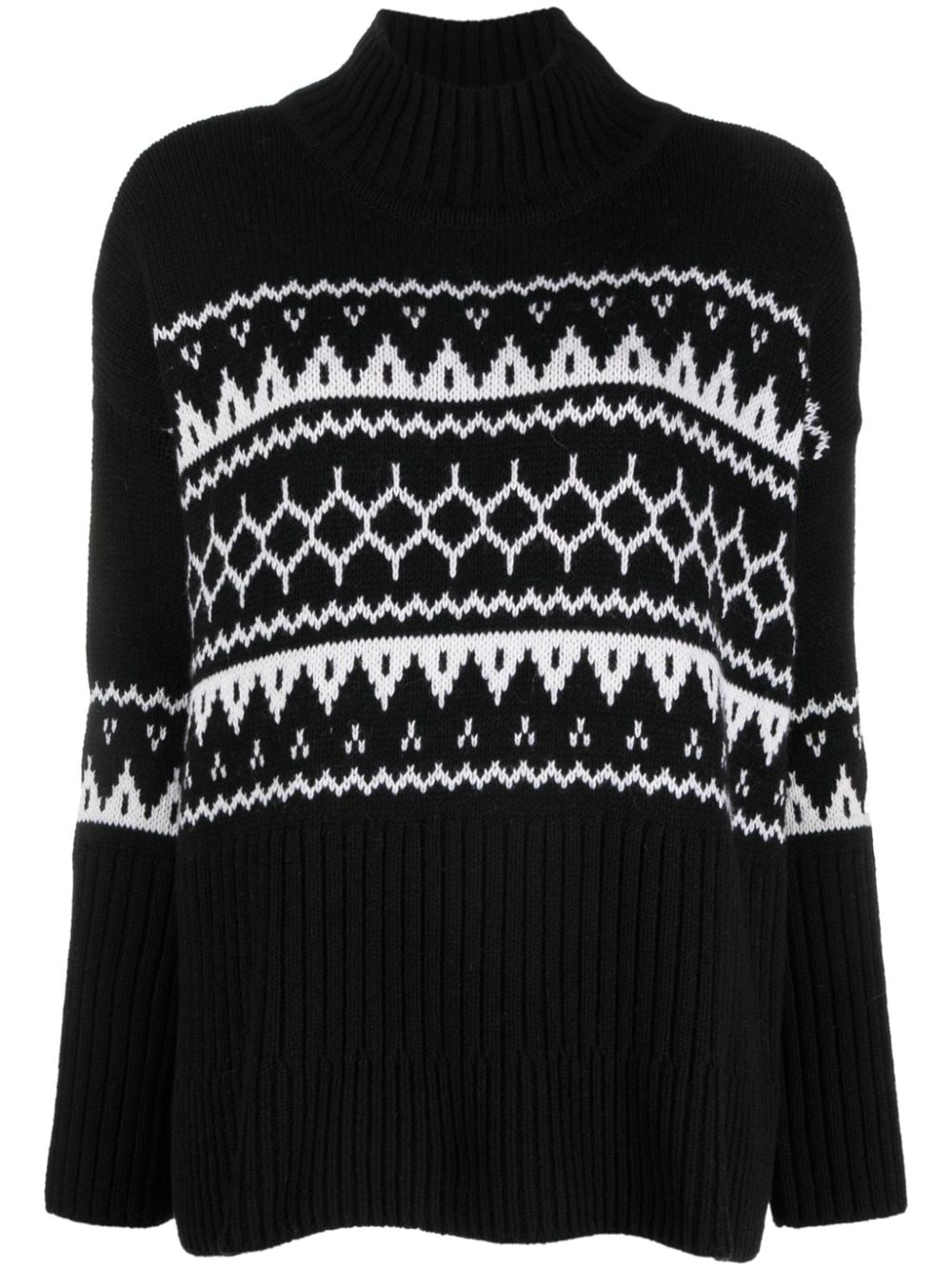 Barbour high-neck patterned intarsia-knit jumper - Black von Barbour