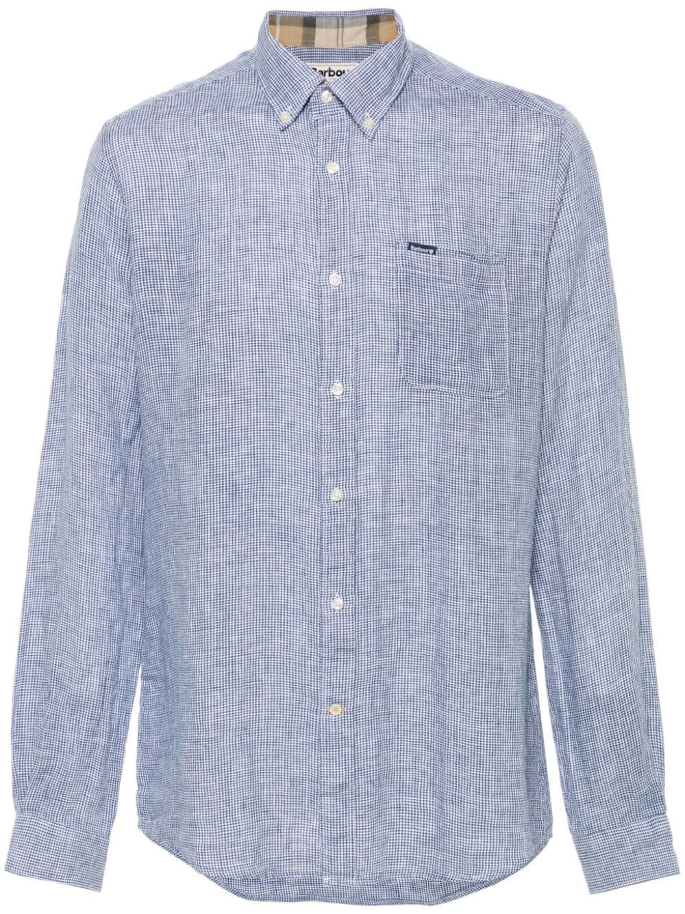 Barbour linen checked shirt - Blue von Barbour