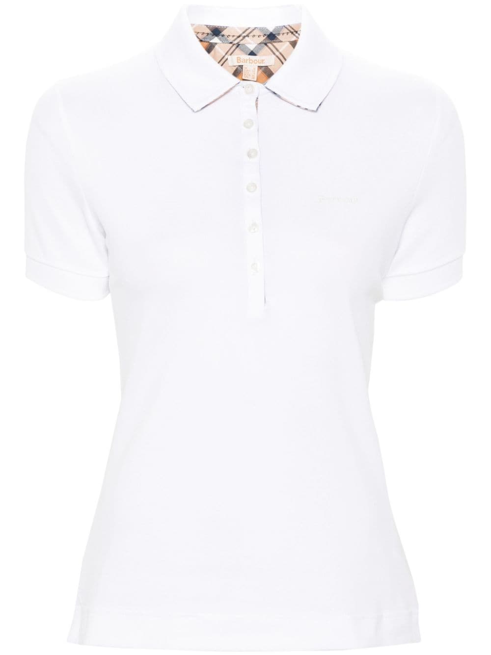 Barbour logo-embroidered cotton polo top - White von Barbour