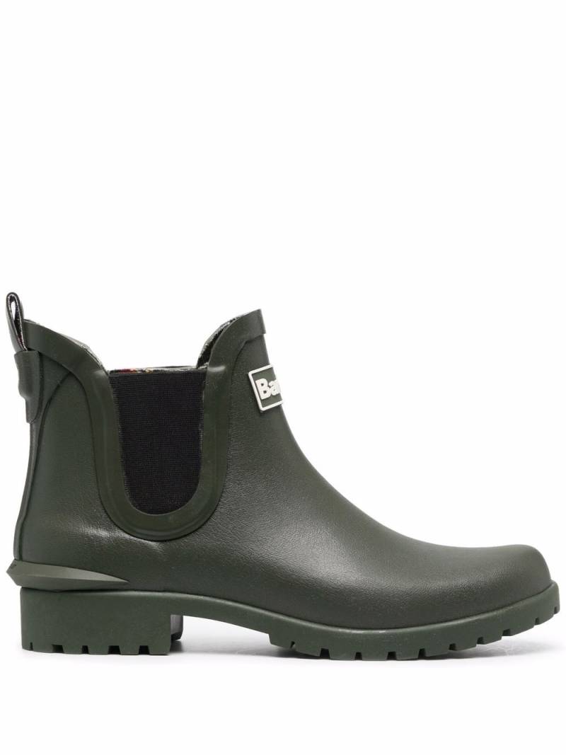 Barbour logo-patch ankle boots - Green von Barbour