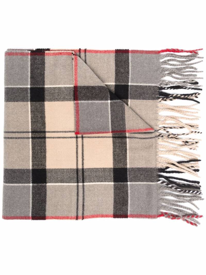 Barbour plaid-check fringed scarf - Neutrals von Barbour