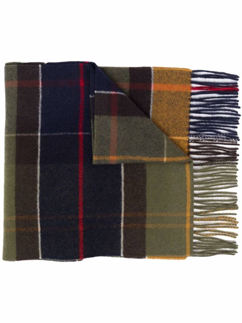 Barbour plaid-check print scarf - Green von Barbour