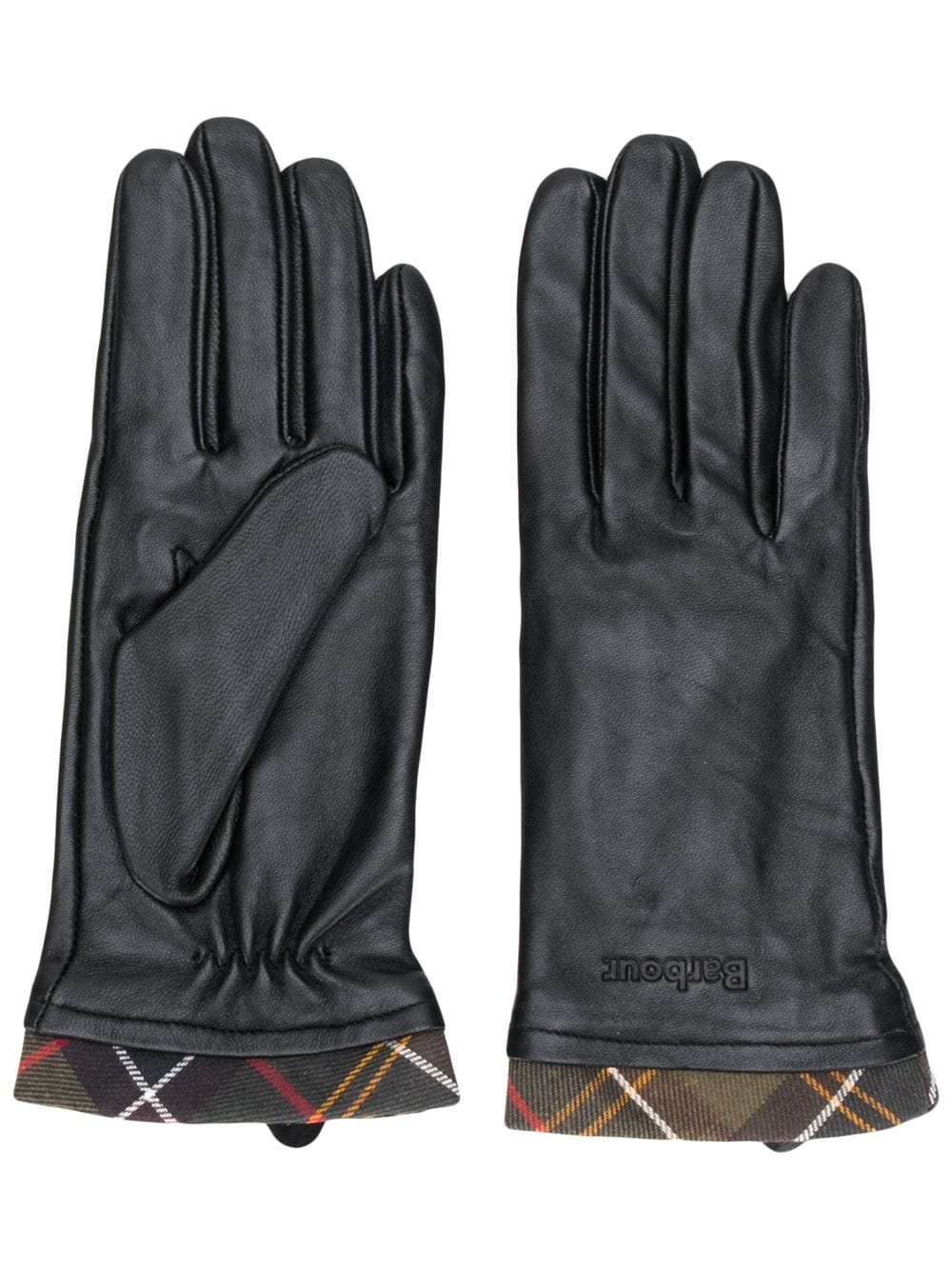 Barbour plaid-trim gloves - Black von Barbour