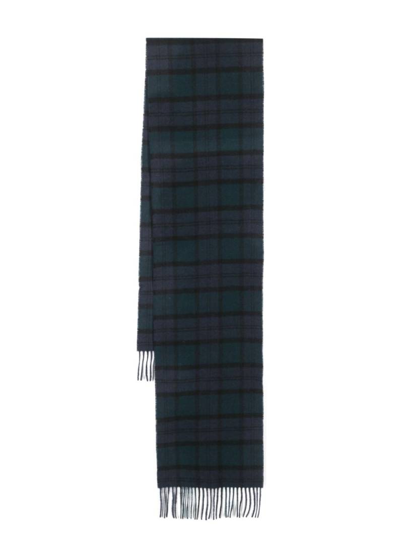 Barbour tartan-check wool scarf - Blue von Barbour