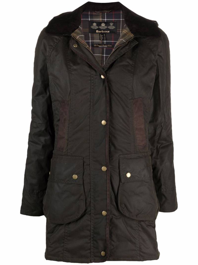 Barbour wax-coated buttoned-up coat - Green von Barbour