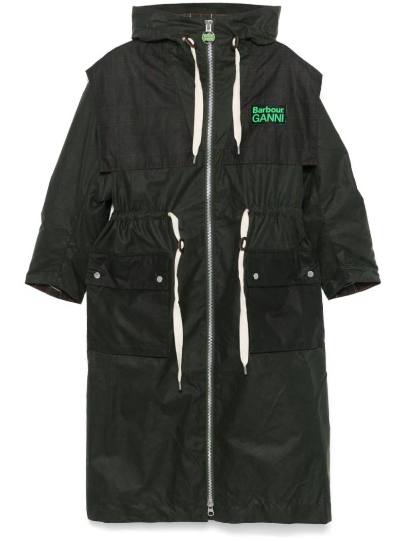 Barbour x Ganni waxed parka coat - Green von Barbour