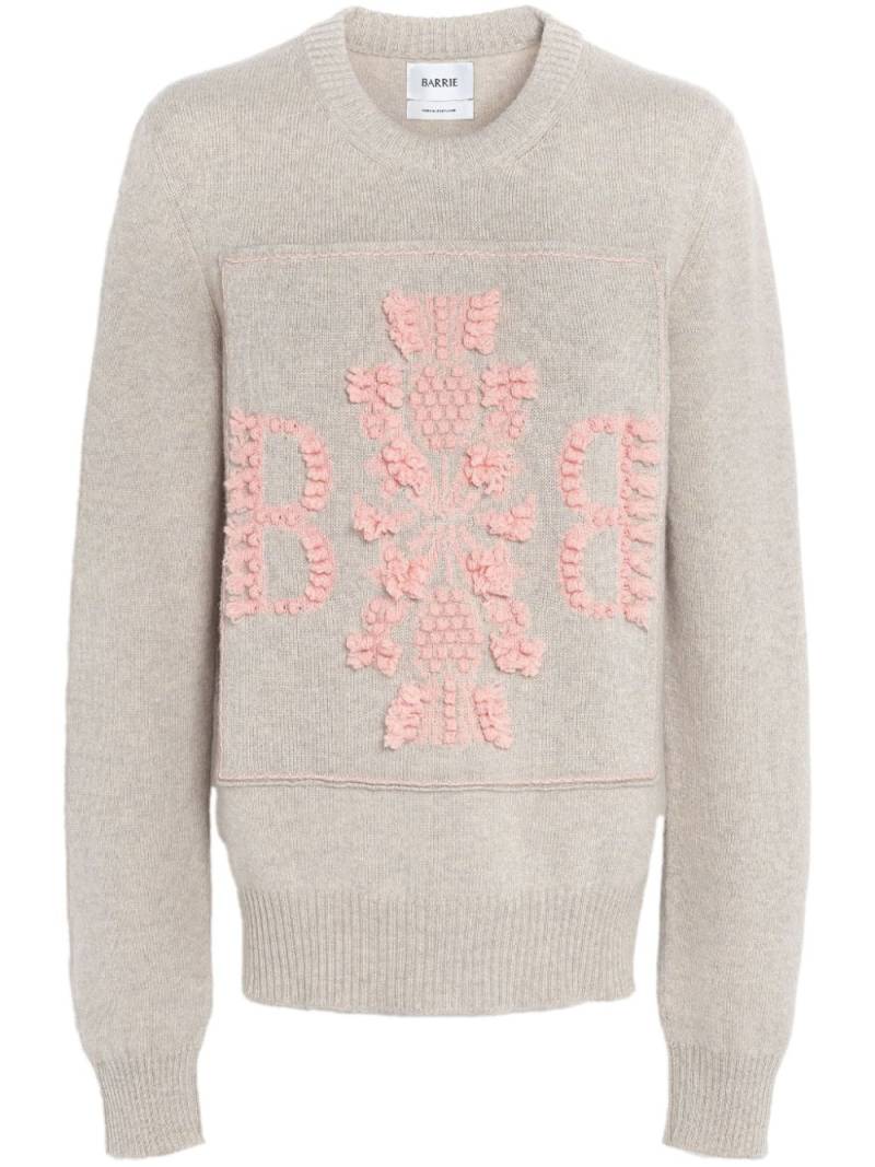 Barrie 3D logo cashmere sweater - Grey von Barrie