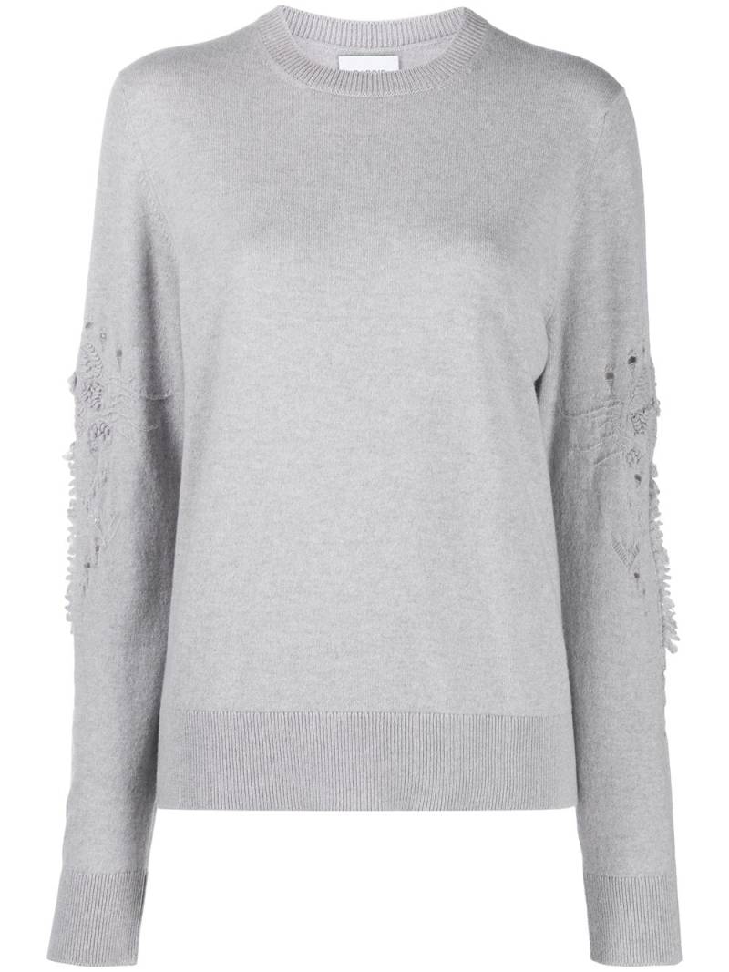 Barrie 3D thistle embroidered jumper - Grey von Barrie