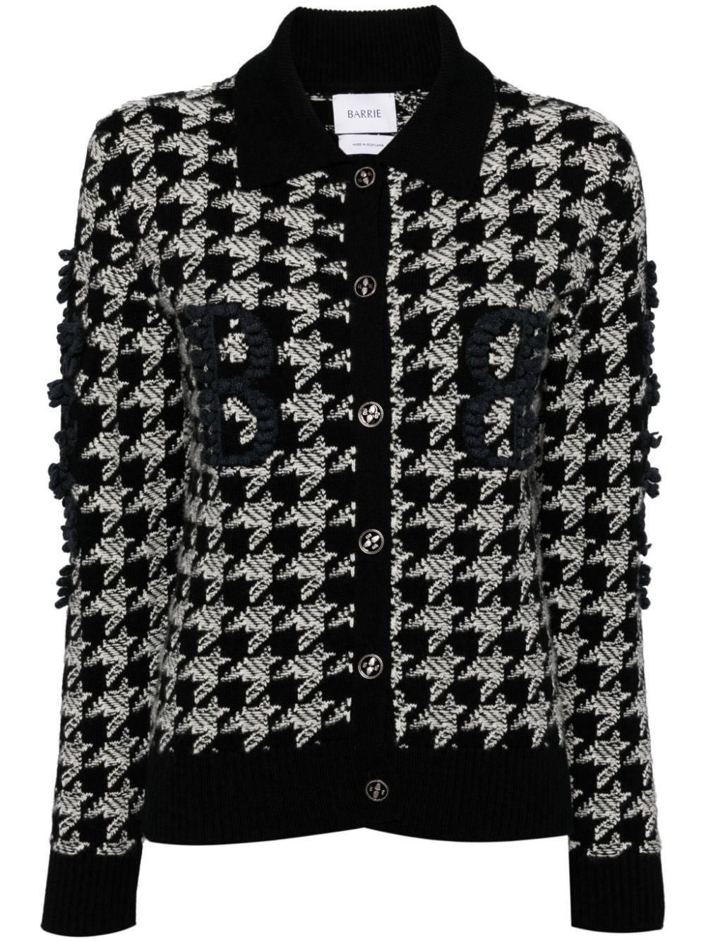 Barrie B-appliqué houndstooth cardigan - Black von Barrie