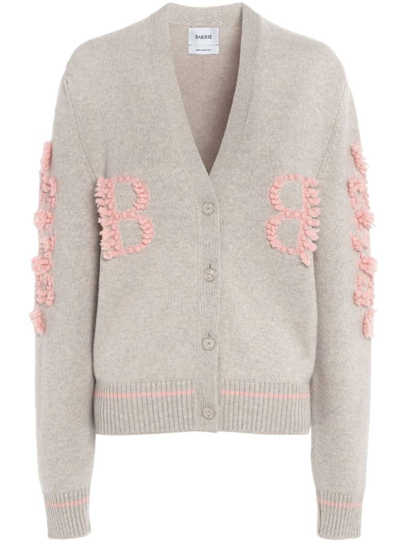 Barrie B-logo cashmere cardigan - Grey von Barrie