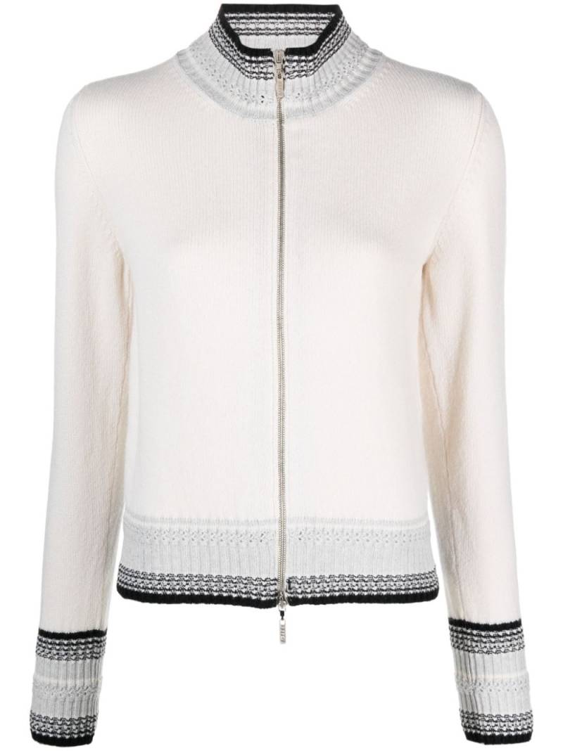 Barrie Mottled zip-up cashmere cardigan - Neutrals von Barrie