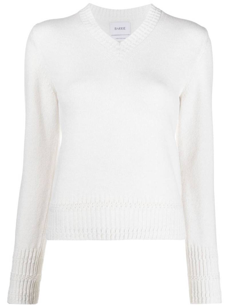 Barrie V-neck cashmere jumper - White von Barrie