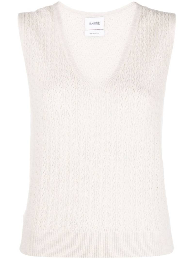 Barrie V-neck cashmere top - Neutrals von Barrie