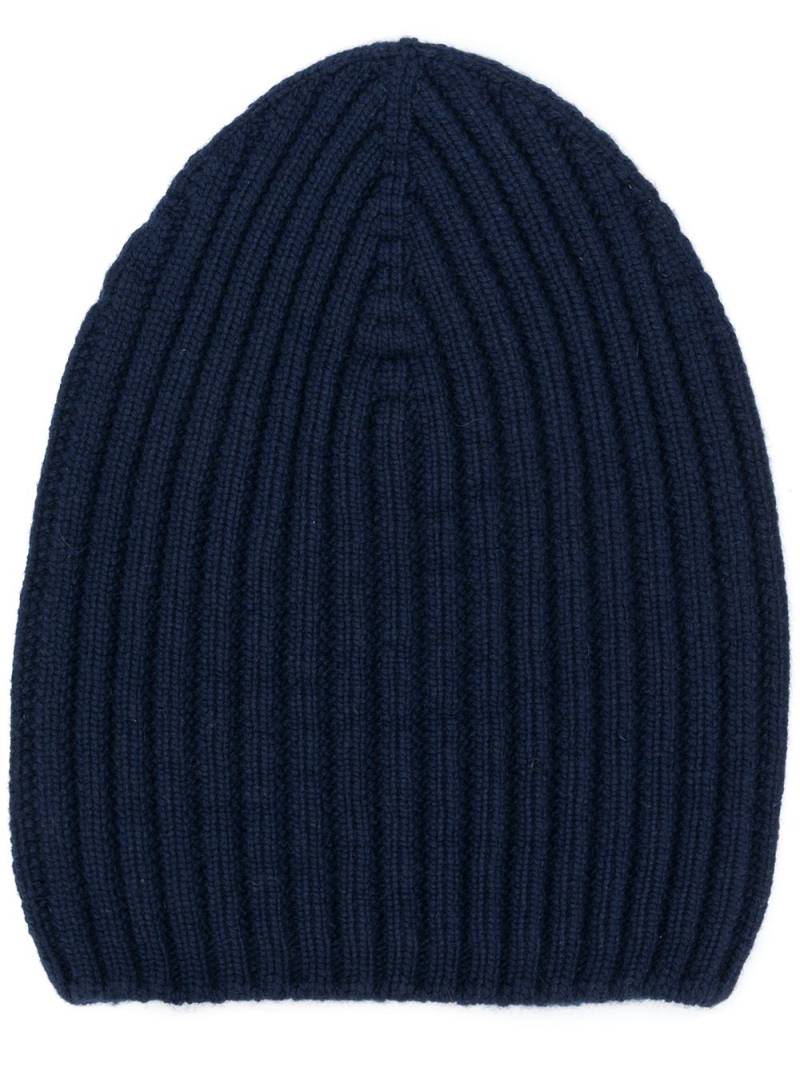 Barrie ribbed-knit cashmere beanie - Blue von Barrie