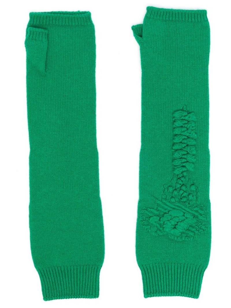 Barrie cashmere fingerless mittens - Green von Barrie