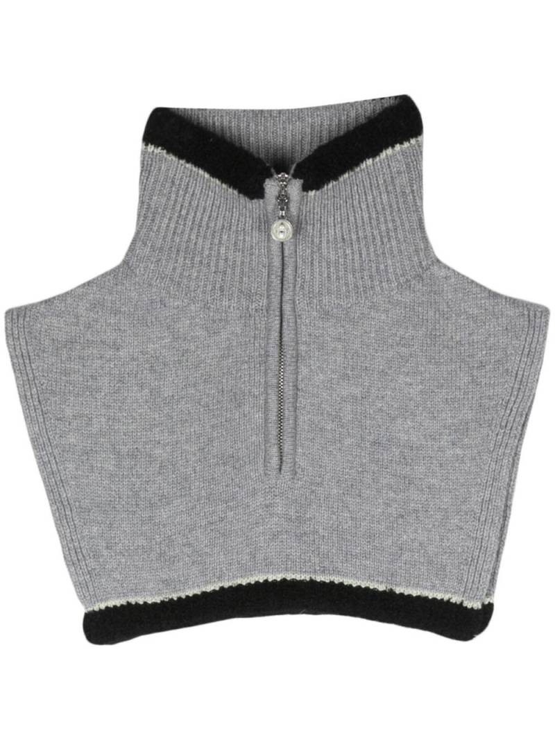 Barrie cashmere zip-up collar - Grey von Barrie