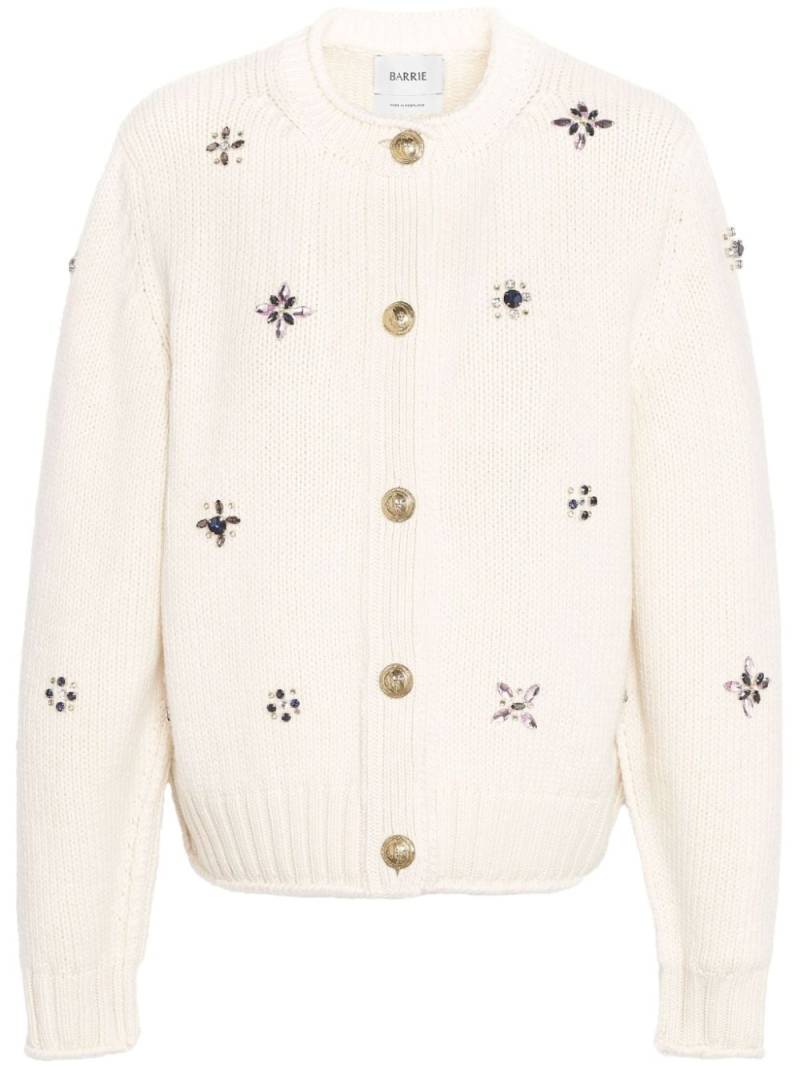 Barrie embroidered cashmere cardigan - White von Barrie