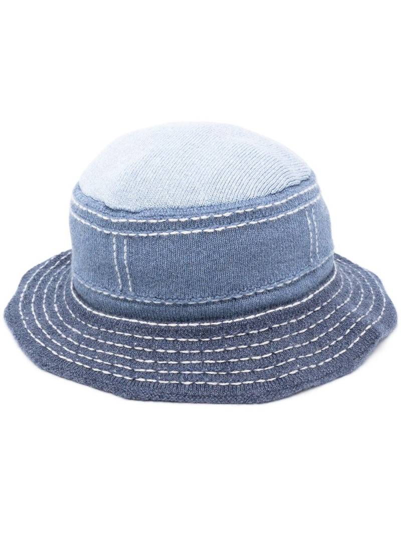 Barrie contrast stitching bucket hat - Blue von Barrie