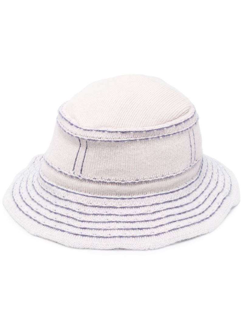 Barrie contrast stitching bucket hat - Neutrals von Barrie