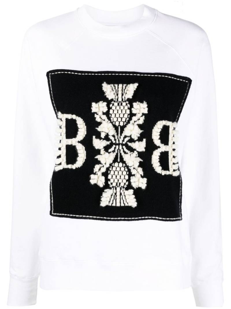 Barrie embroidered panelled sweatshirt - White von Barrie