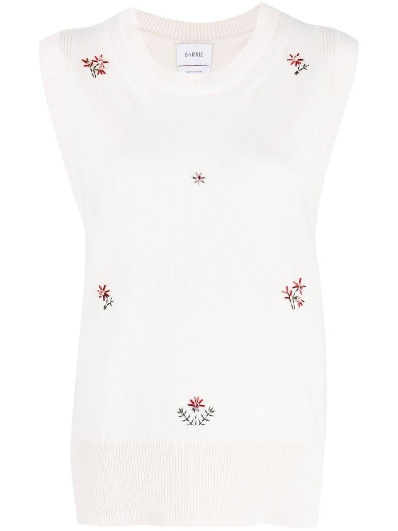 Barrie floral embroidered cashmere top - Neutrals von Barrie