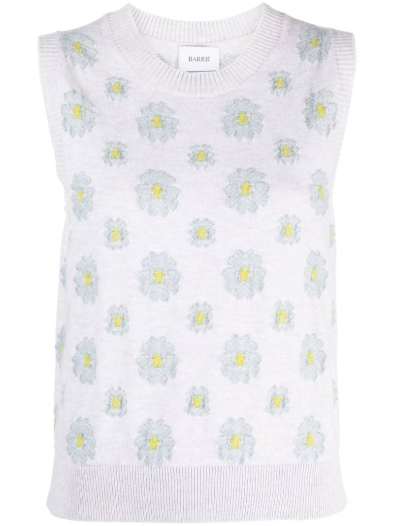 Barrie floral-embroidered sleeveless top - Grey von Barrie